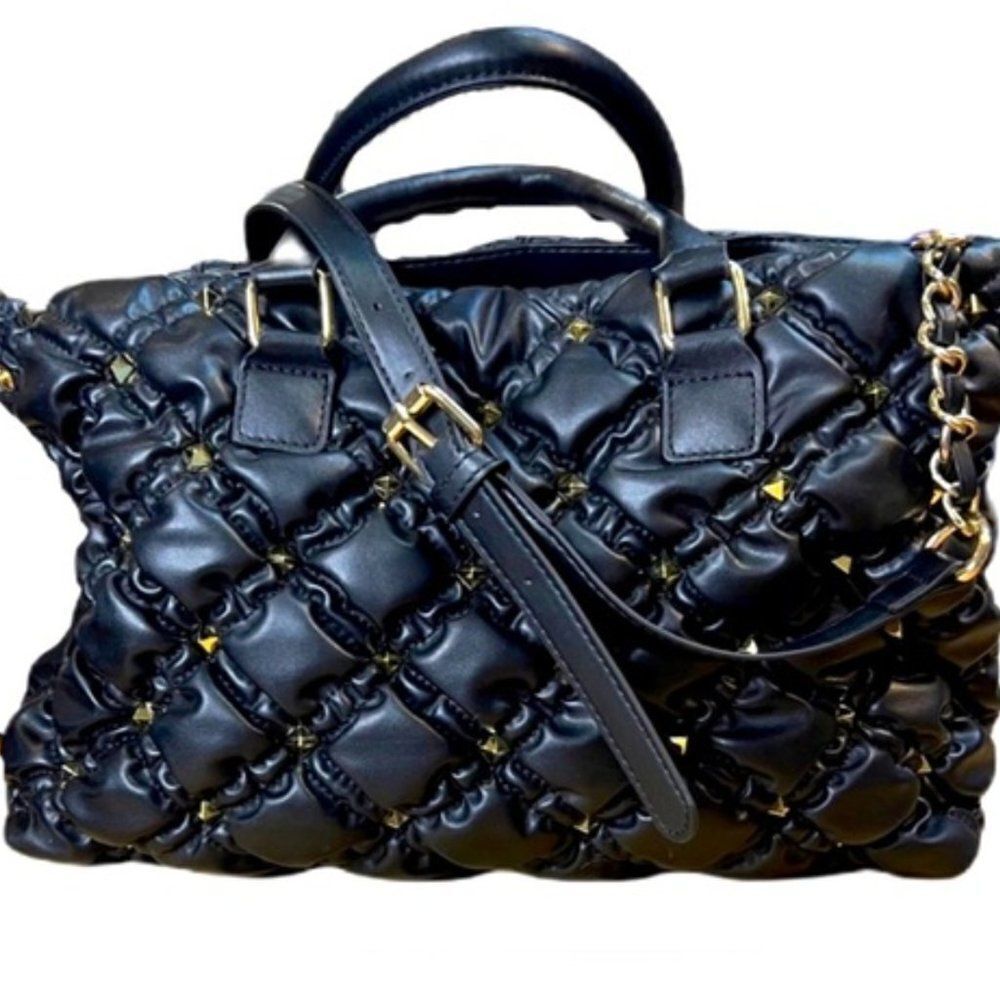 Just fab Quilted Crossbody W/ Gold Studded Accents NEW